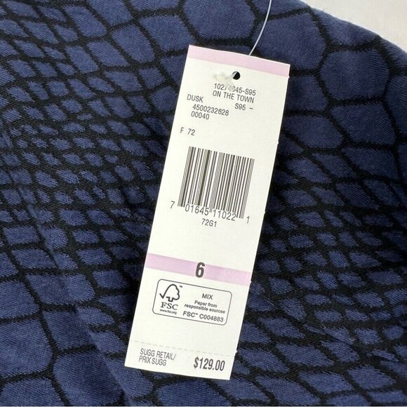 Nine West Women's NWT Blue On The Town Snakeskin Print Siren Career Dress 6/C34 - Picture 9 of 14